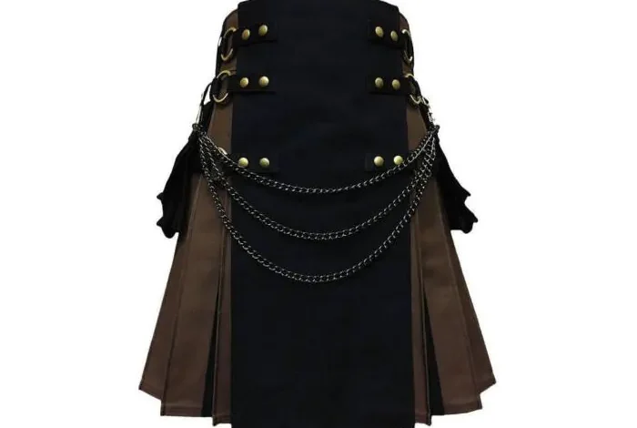 Enhance Your Style with the Black and Brown Tactical Hybrid Kilt